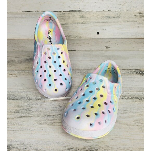 Cat & Jack Jesse Pastel Tie Dye Girls Slip On Casual Water Shoe Toddler Size 5 - Picture 1 of 9